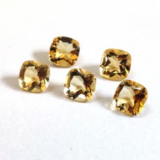 Citrine 10x10mm cushion facet 3.75 cts